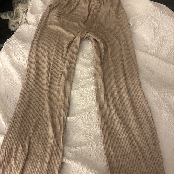 Ribbed Tan Lounge Pants - Picture 3 of 5